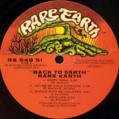 Rare Earth : Back To Earth (LP, Album, Hol)