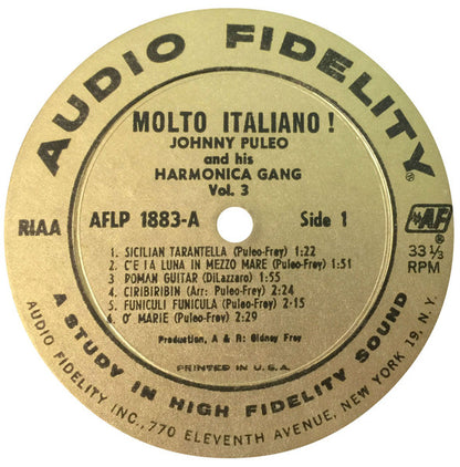 Johnny Puleo And His Harmonica Gang : Molto Italiano! Johnny Puleo And His Harmonica Gang - Vol. 3 (LP, Album, Mono)