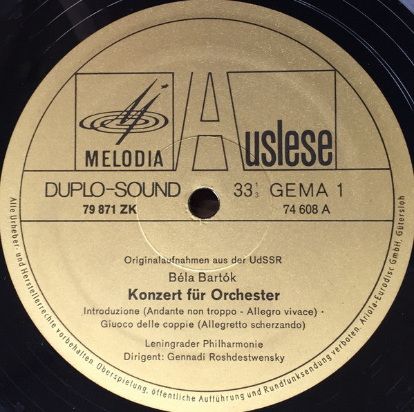 Béla Bartók - Leningrad Philharmonic Orchestra, Gennadi Rozhdestvensky : Konzert Für Orchester (LP)