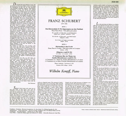 Franz Schubert - Wilhelm Kempff : Ausgewählte Klavierstücke • Selected Piano Works (LP, Album)