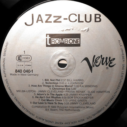 Various : Jazz-Club • Trombone (LP, Comp)