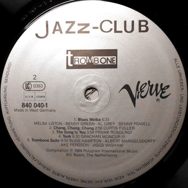 Various : Jazz-Club • Trombone (LP, Comp)