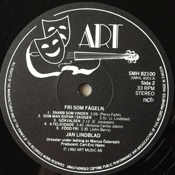 Jan Lindblad : Fri Som Fågeln (LP, Album)