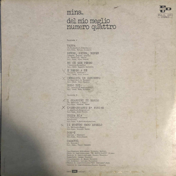 Mina (3) : Del Mio Meglio Numero Quattro (LP, Comp)