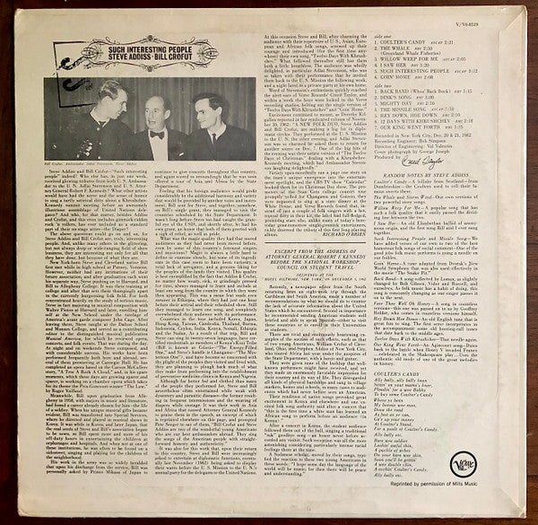 Addiss & Crofut : Such Interesting People (LP, Album, Mono)