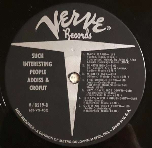 Addiss & Crofut : Such Interesting People (LP, Album, Mono)