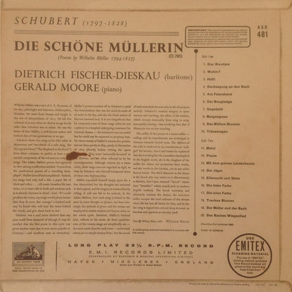 Franz Schubert - Dietrich Fischer-Dieskau, Gerald Moore : Die Schöne Müllerin (LP, RE, Sem)