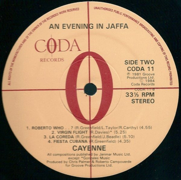 Cayenne : An Evening In Jaffa (LP, Album, RE)