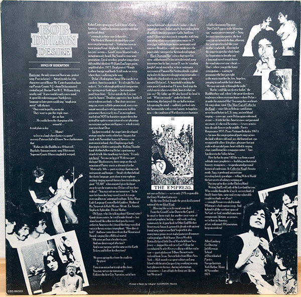 Bob Dylan : Desire (LP, Album)