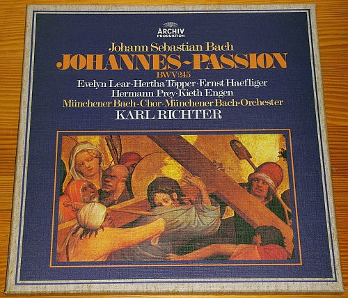 Johann Sebastian Bach, Evelyn Lear, Hertha Töpper, Ernst Haefliger, Hermann Prey, Kieth Engen, Münchener Bach-Chor, Münchener Bach-Orchester, Karl Richter : Johannes-Passion BWV 245 (3xLP + Box)