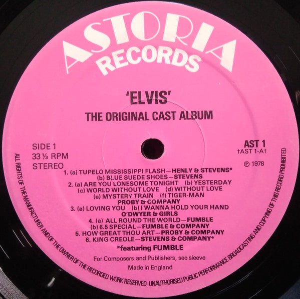 Various : 'Elvis' - The Original Cast Album (LP, Album)