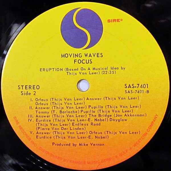 Focus (2) : Moving Waves (LP, Album, Pre)