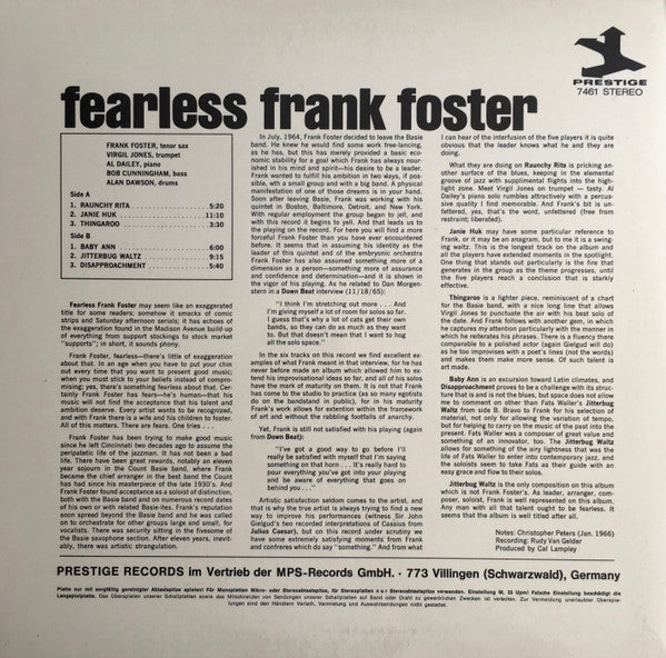 Frank Foster : Fearless Frank Foster (LP, Album)