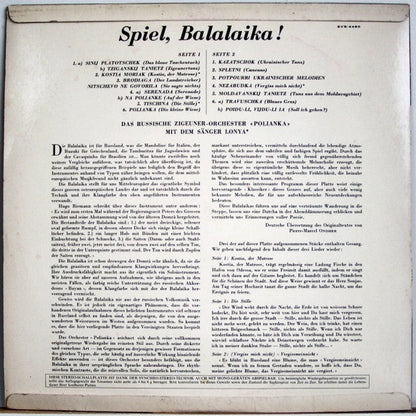 The Polyanka Russian Gypsy Orchestra, Lonya (2) : Spiel, Balalaika! (LP)