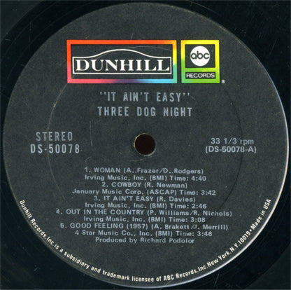 Three Dog Night : It Ain't Easy (LP, Album, RP, Ter)