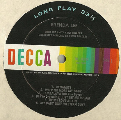 Brenda Lee : Brenda Lee (LP, Album, Mono, Pin)