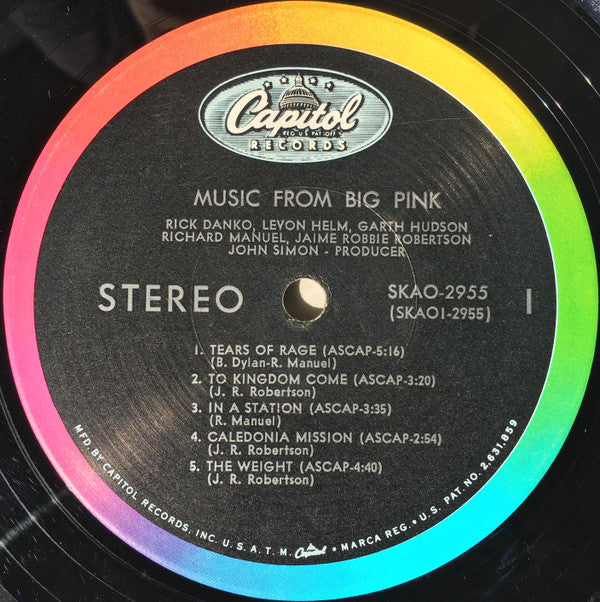 The Band : Music From Big Pink (LP, Album, Gat)