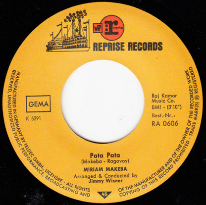 Miriam Makeba : Pata Pata / The Ballad Of The Sad Young Men (7", Single)