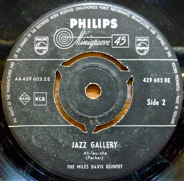 The Miles Davis Quintet : Jazz Gallery (7", EP)