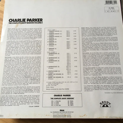 Charlie Parker : The Complete Savoy Sessions Volume 5 (1948) (LP, Comp, Mono)