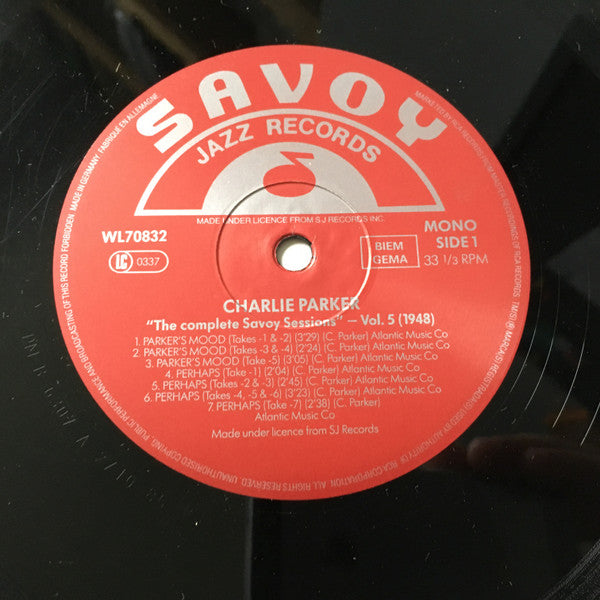 Charlie Parker : The Complete Savoy Sessions Volume 5 (1948) (LP, Comp, Mono)
