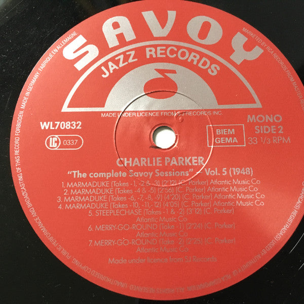 Charlie Parker : The Complete Savoy Sessions Volume 5 (1948) (LP, Comp, Mono)