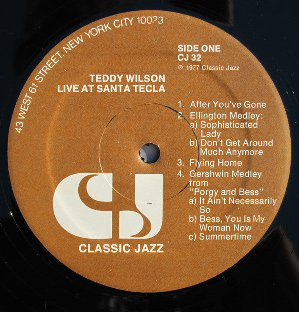 Teddy Wilson : Live At Santa Tecla (LP, Album)