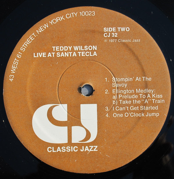 Teddy Wilson : Live At Santa Tecla (LP, Album)