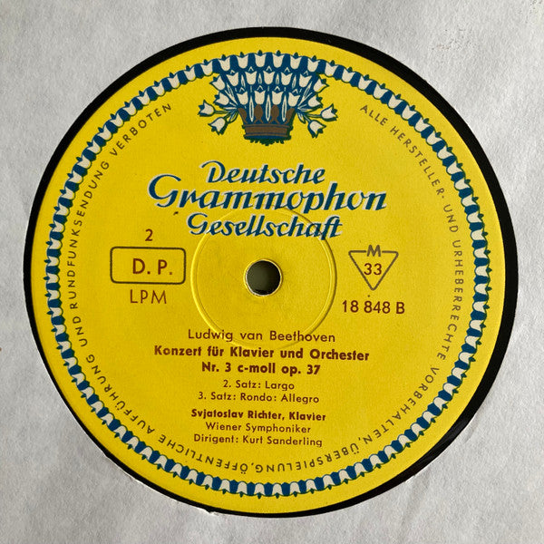 Sviatoslav Richter : Ludwig van Beethoven : Klavierkonzert Nr. 3 C-Moll, Konzertrondo B-Dur (LP, Album, Mono)