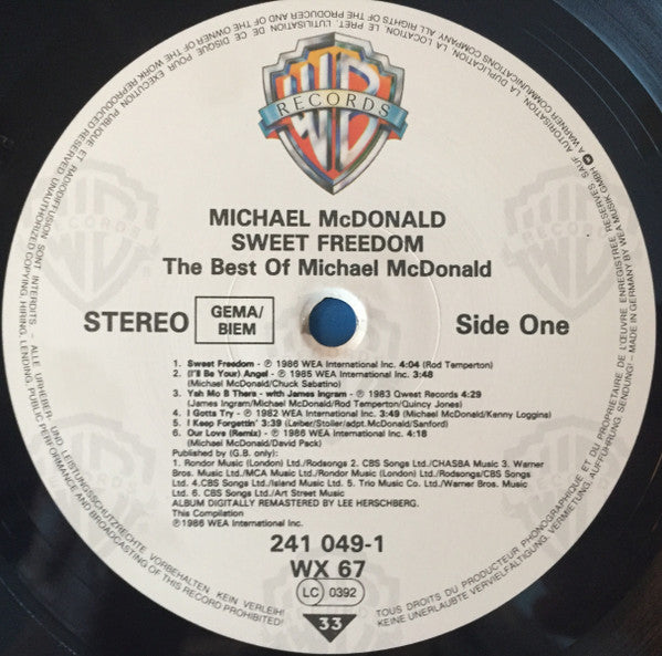 Michael McDonald : Sweet Freedom (The Best Of Michael McDonald) (LP, Comp, RM)