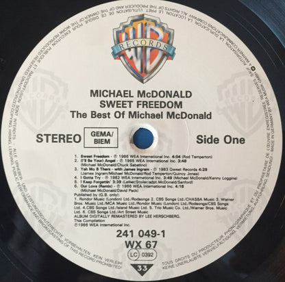 Michael McDonald : Sweet Freedom (The Best Of Michael McDonald) (LP, Comp, RM)