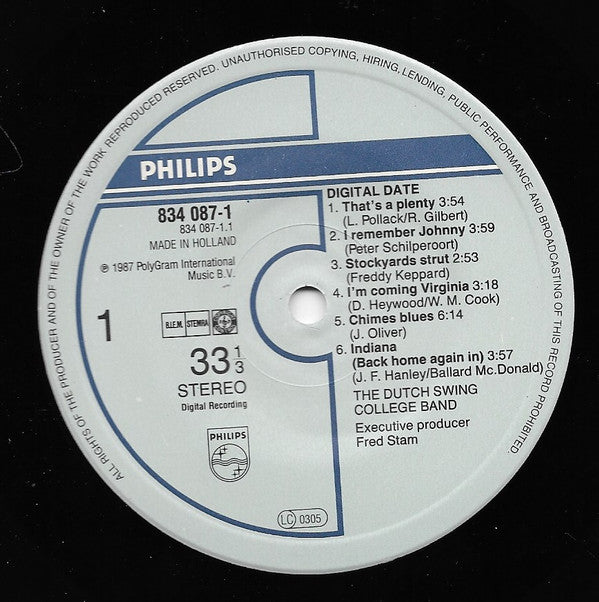 The Dutch Swing College Band : Digital Date (LP, Album)