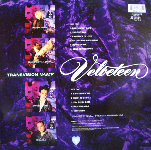 Transvision Vamp : Velveteen (LP, Album)