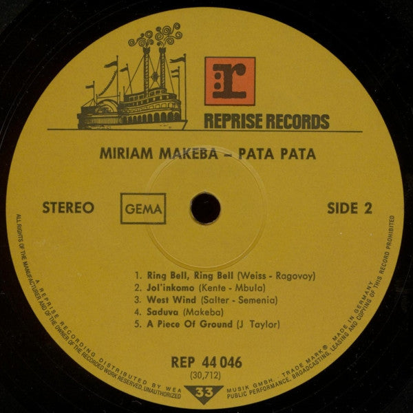 Miriam Makeba : Pata Pata - The Hit Sound Of Miriam Makeba (LP, Album)