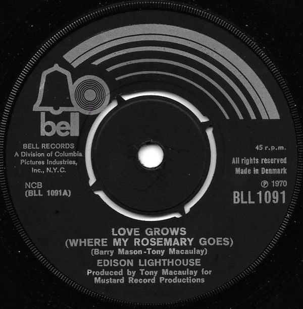 Edison Lighthouse : Love Grows (7", Single, RE)