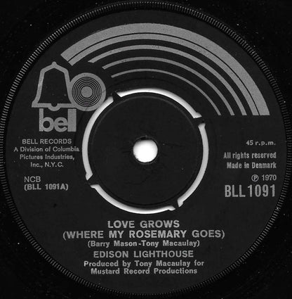 Edison Lighthouse : Love Grows (7", Single, RE)