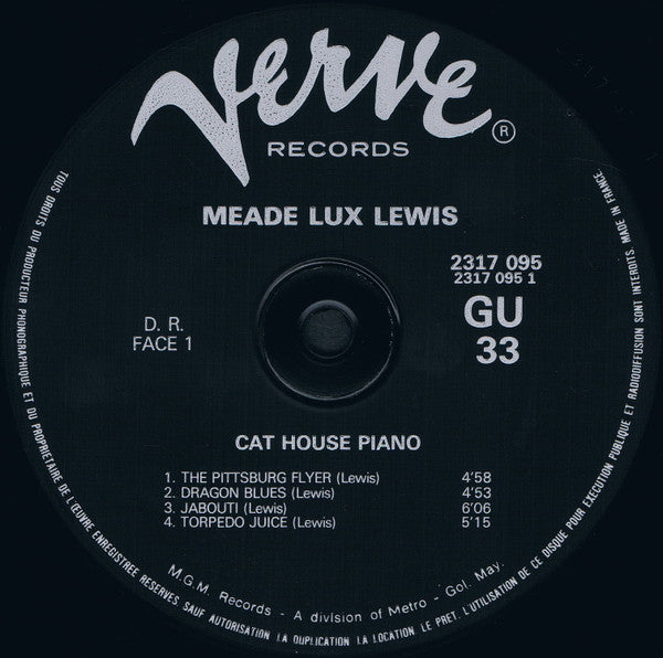 Meade "Lux" Lewis : Cat House Piano (LP, Album, RE)