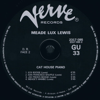 Meade "Lux" Lewis : Cat House Piano (LP, Album, RE)