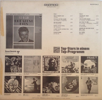 Ricky Nelson (2) : Greatest Hits (LP, Comp)