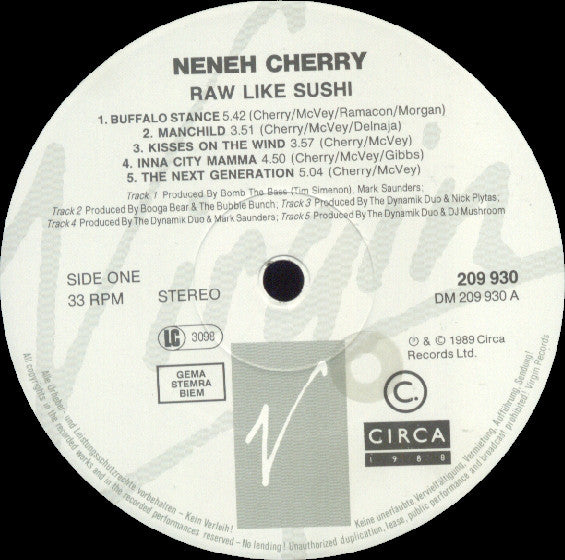 Neneh Cherry : Raw Like Sushi (LP, Album)