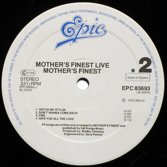 Mother's Finest : Mother's Finest Live (LP, Album, RE)