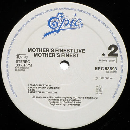 Mother's Finest : Mother's Finest Live (LP, Album, RE)