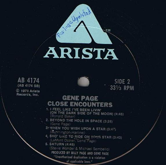 Gene Page : Close Encounters (LP, Album)