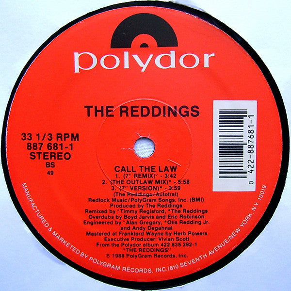 The Reddings : Call The Law (12")