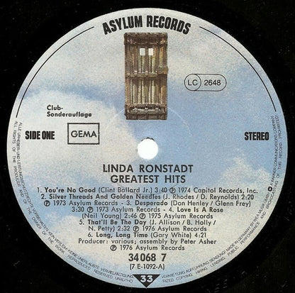 Linda Ronstadt : Greatest Hits (LP, Comp, Club, RE)