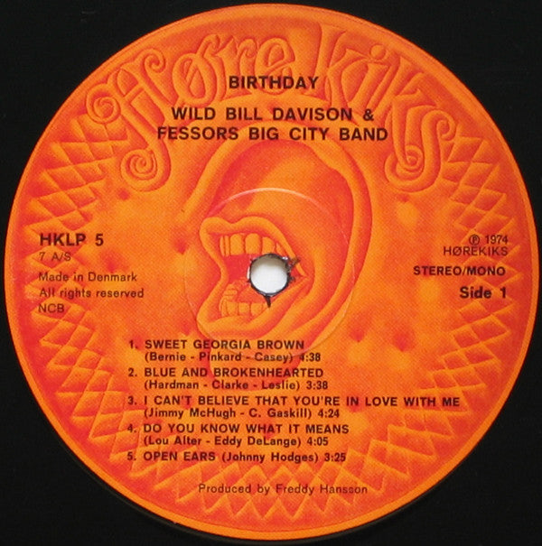 Wild Bill Davison & Fessor's Big City Band : Birthday (LP, Album)