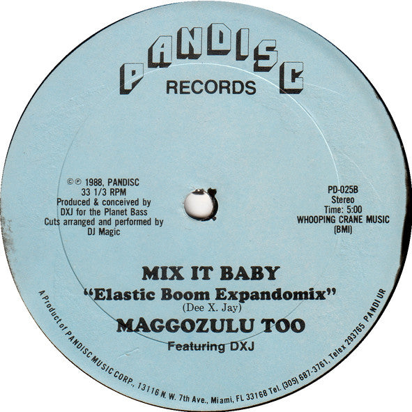Maggozulu Too Featuring DXJ : Mix It Baby (12")