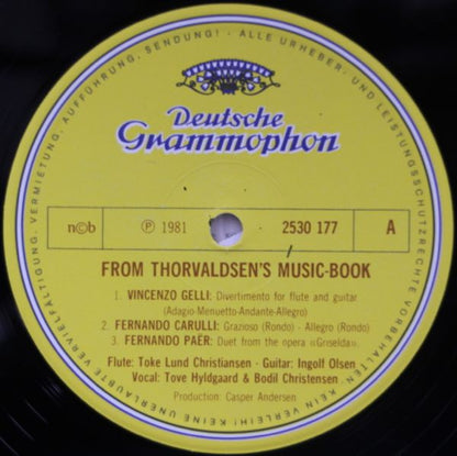 Toke Lund Christiansen, Ingolf Olsen, Tove Hyldgaard, Bodil Christensen : From Thorvaldsen's Music-Book (Fra Thorvaldsens Nodebog) (LP, Album, RE)