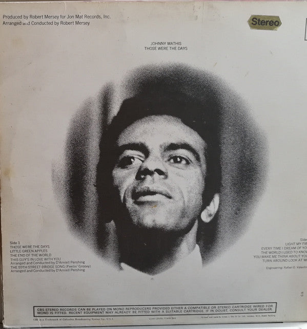 Johnny Mathis : Those Were The Days (LP)