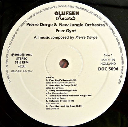 Pierre Dørge & New Jungle Orchestra : Peer Gynt (LP)